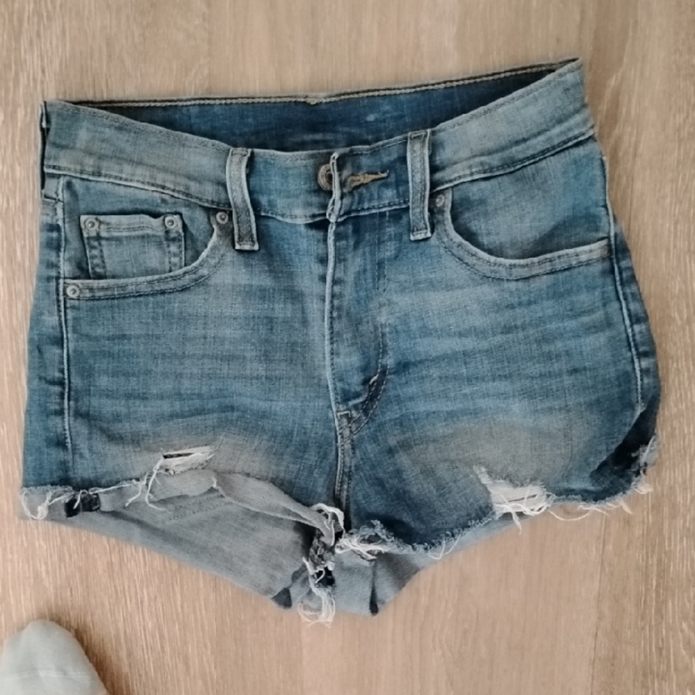 Levi's Light Blue Distressed Jean Shorts